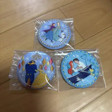 디즈니 자수 캔뱃지 3종 세트