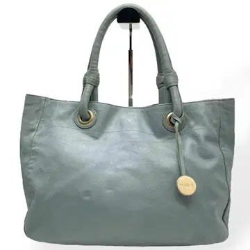 새상품급 FURLA 훌라 핸드백 가죽 블루 계열 천연 가죽 A4 수납