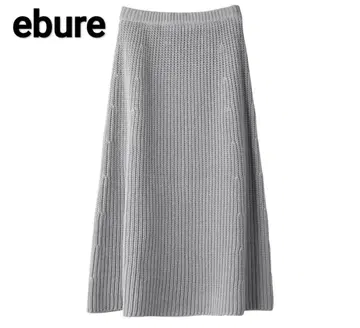 ebure 에부르 코튼 테이프 플레어 스커트 그레이