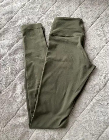 Lululemon 올리브 그린 하이웨스트 레깅스 2