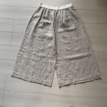 타바사 린넨 베이지 와이드 팬츠