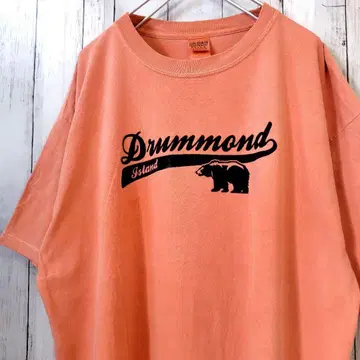 길단 Drummond Island 곰 티셔츠 핑크 계열 XL 구제 의류