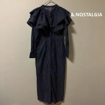 &.노스탤지어 데님 원피스 프릴