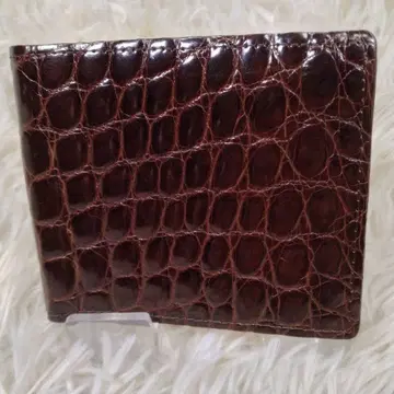 CROCODILEskin 접이식 지갑 브라운