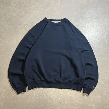 Champion 앞 V 무지 맨투맨 네이비 챔피온 빅 사이즈