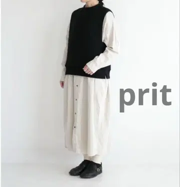 prit 코듀로이 스탠드 카라 빅 셔츠 원피스