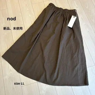 nod 노드 [ LL ] 카키 롱 스커트 새상품 미사용 택 포함 캐주얼