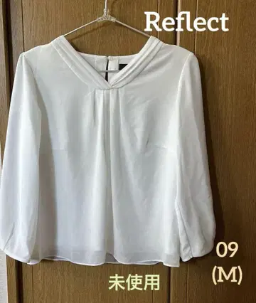 Reflect V넥 7부 소매 블라우스 M 화이트