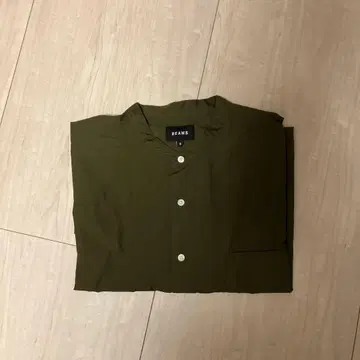 BEAMS 반팔 셔츠 S 올리브
