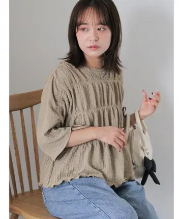 에소카소포 셔링 드로스트 티셔츠