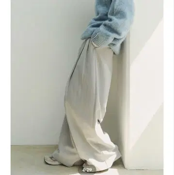 FASHIRU two tuck tencel wide slacks