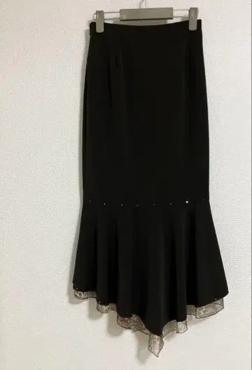 이탈리아 이타리야 머메이드 스커트 일본제 블랙 레오파드 무늬