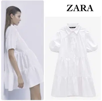 ZARA 퍼프 원피스 화이트 XS 미사용 새상품