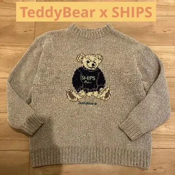 TeddyBear x SHIPS 브라운 니트 스웨터 s m 쉽스 베어