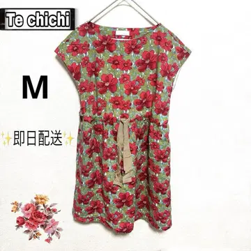 Te chichi 꽃무늬 원피스 무릎 기장 즉일 대응