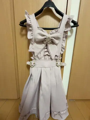 (최종 가격 인하) LIZLISA 백 카슈쿨 에이프런 점프 스커트