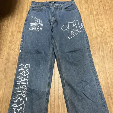 XLARGE 와이드 레그 데님 팬츠