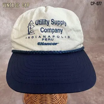 구제 의류 Vintage 캡 미국 기업계 캡 화이트 & 네이비