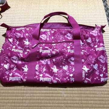 PUMA 핑크 로고 프린트 보스턴 백