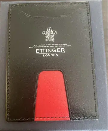 ETTINGER 블랙 레드 가죽 패스 케이스