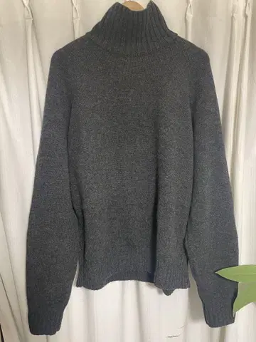EX Fine Lambs Loose High Neck Knit LS