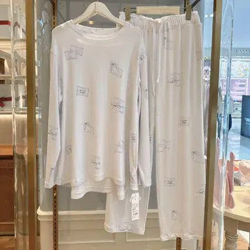 젤라또피케 쓰리 슬립독 패턴 롱T 롱팬츠 세트 젤라피케 새상품