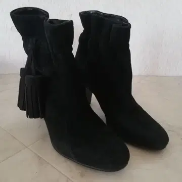 츠모리치사토 워크 천연 가죽 스웨이드 숏부츠 22cm