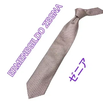 컨디션 최상 ERMENEGILDO ZEGNA 핑크 원형 무늬 넥타이