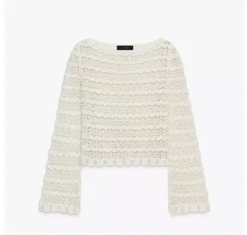 완판 2025AW ZARA 포원텔 니트 스웨터 M 에크루 라메
