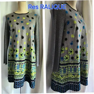 매우 좋은 상태 Res RALIQUE 일본제 귀여운 니트 원피스 튜닉