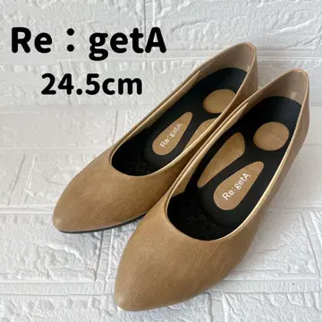 Re:getA 플랫 펌프스 24.5cm 라이트 오크 스틸레토