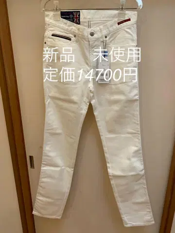 미사용 새상품 남성용 비기 영국풍 화이트 팬츠