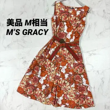 [ 새상품급 ] M'S GRACY 슬리브리스 원피스 꽃무늬 플레어 M