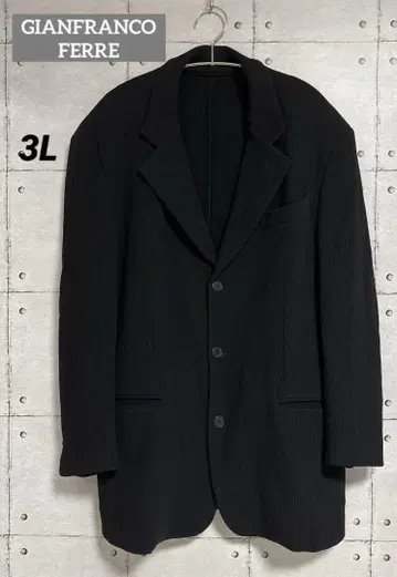 이탈리아제 장프랑코 페레 블랙 울 자켓 코트 3L
