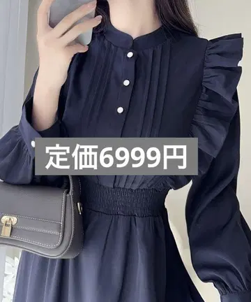 [ mily bilet ] 성인 페미닌. 레트로 꽃무늬 핀턱 프릴 원피스