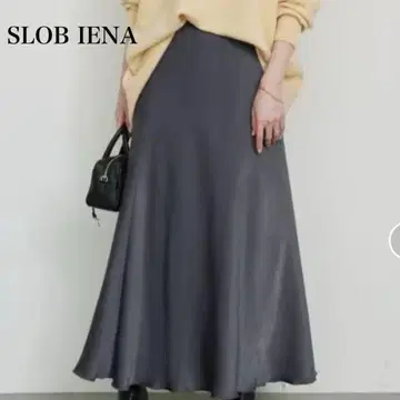 24AW SLOBE IENA 슬로브 이에나 새틴 머메이드 스커트 그레이