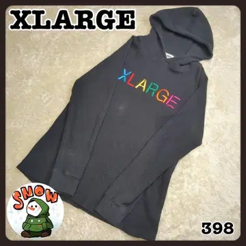 XLARGE 엑스라지 후드 부착 니트 후드티 빅 로고 자수 로고