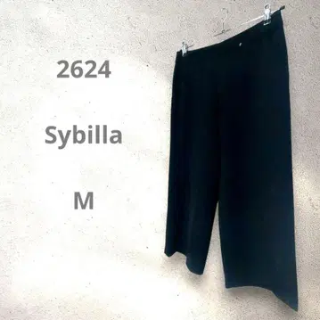 Sybilla 시빌라 블랙 와이드 팬츠 허리밴딩 여유로운 오버 사이즈