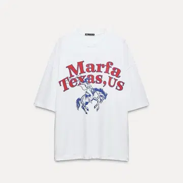ZARA 텍스트 프린트 T셔츠 S