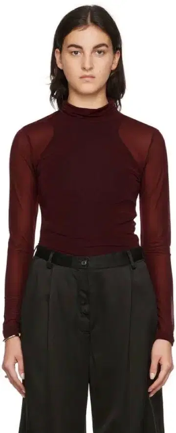 DRIES VAN NOTEN 시어 상의 버건디