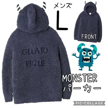 정품 새상품 젤라또피케 MONSTER 후드티 남성용 L 할로윈