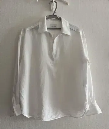 UNITED ARROWS 화이트 풀오버 셔츠 린넨 100%