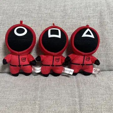 오징어 게임 마스코트 키링 봉제 인형 3종 세트
