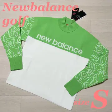 뉴발란스 골프 로고 자카드 스탠딩 로고 모크넥 니트