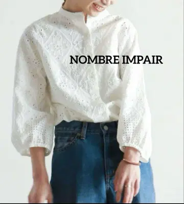 NOMBRE IMPAIR 패널 컷워크 개더 슬리브 블라우스 셔츠