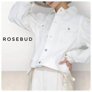 미사용 [ ROSEBUD ] 턱 슬리브 데님 자켓 화이트
