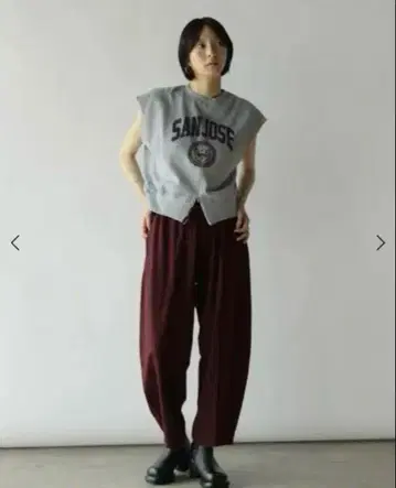 야마다야 스콧 클럽 계열 팬츠 크림슨