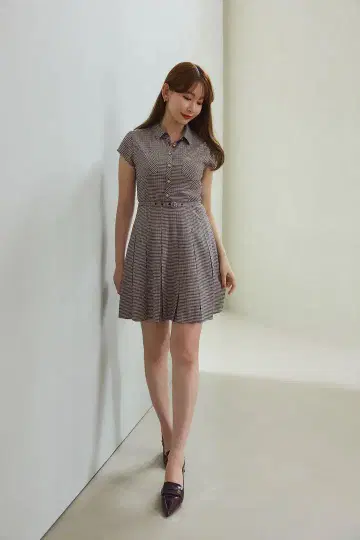 Herlipto Checked Shirt Mini Dress
