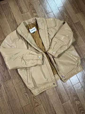 JHA-JHA byFOOK 베이지 가죽 자켓 구제 빈티지