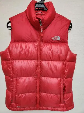 THE NORTH FACE 눕시 다운 베스트 빨간색 여성용
